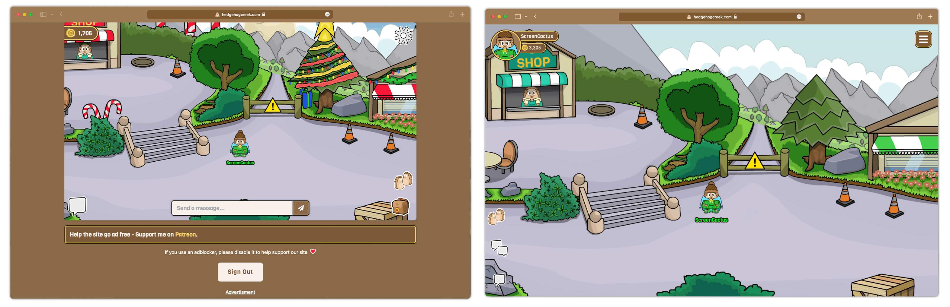 Screenshot showing a better designed fullscreen game
