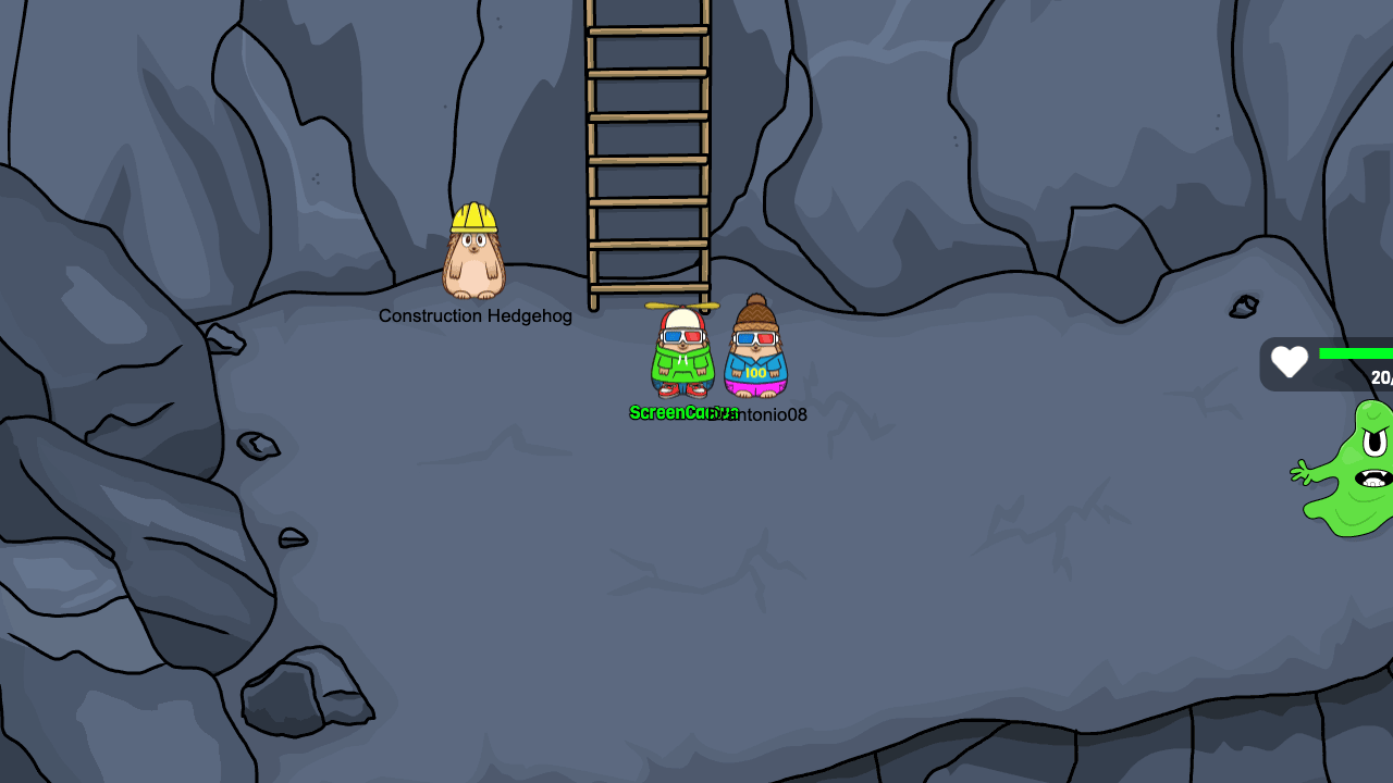 Screenshot of the in-game cave.